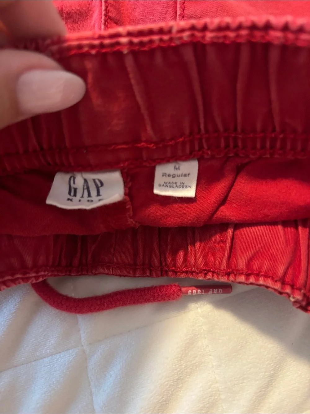 GAP Boys Red Elastic Waist Drawstring Shorts